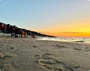 Plaża o zachodzie słońca